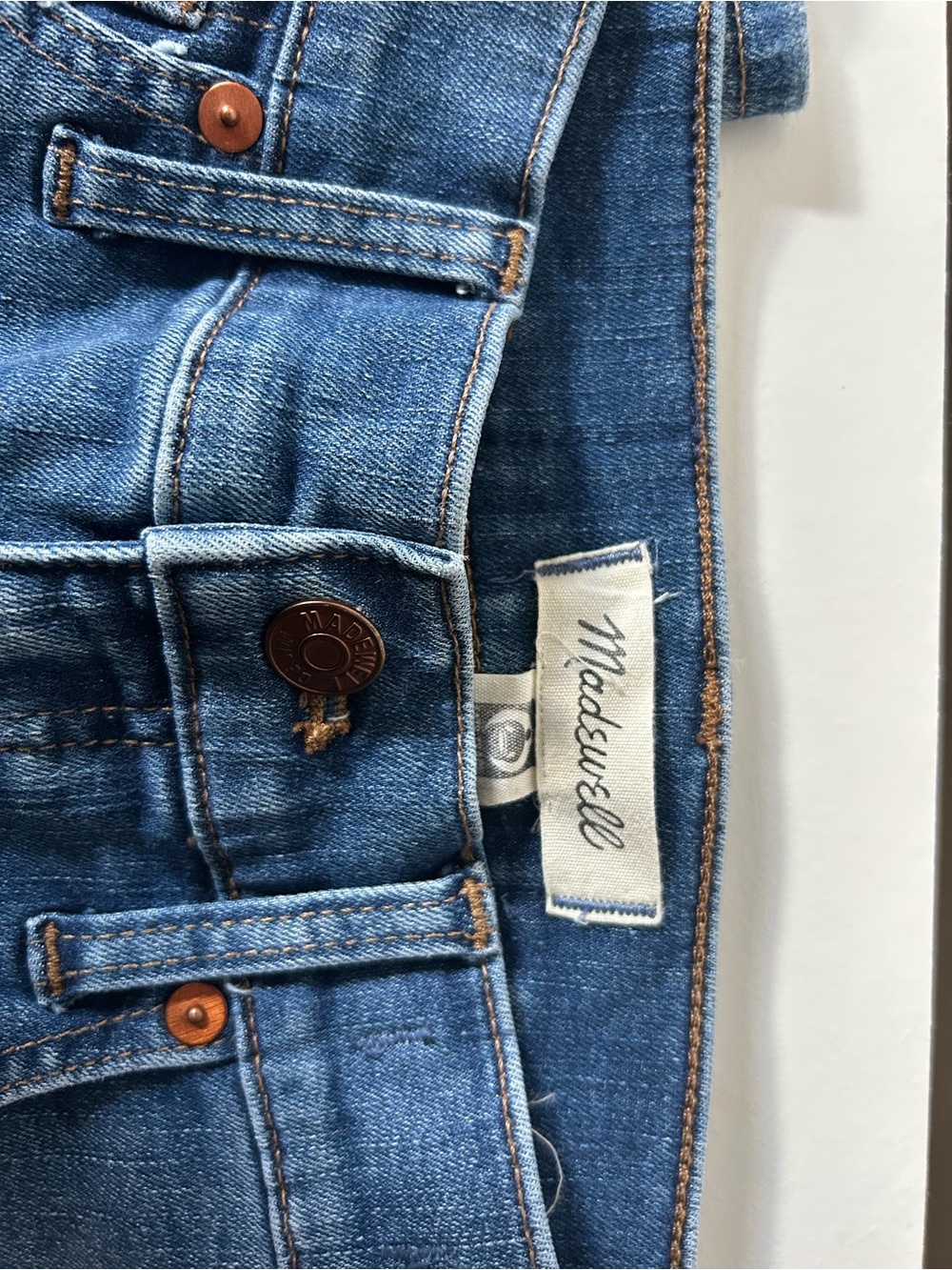 Madewell Classic Blue Skinny Jeans with Copper Hardware